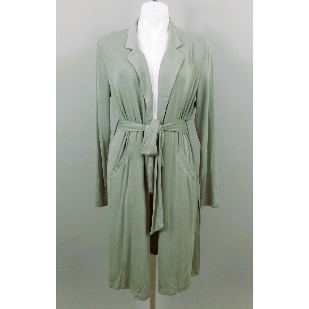 Lisa Rinna Collection Belted‎ Notch Collar Jacket, Green, Medium